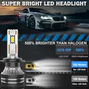 ENdureLite Ampoules LED de phare H4 H7 H11 H1 9005 9006 9012, 20 000 lm, 500 % plus lumineuses, projecteurs et feux de croisement, lumière blanche froide 6000 K, éclairage pour véhicules de sport, étanche IP68, conception 1:1, lot de 2 image 2