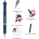 M&G Multicolor Ballpoint Pens, 3 Pack 4-in-1 Retractable Pens, Fine Point 0.7 mm, Large Capacity Refill, Anti-Slip Grip, Smooth Writing Ballpoint Pens for School and Office image 1