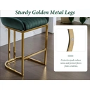 chairus Bar Stools Set of 2 Velvet Counter Chairs with Backrest Breakfast Bar Stools for Kitchen image 5