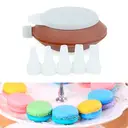 Reusable Silicone Piping Bag With 6 Nozzle Tips Baking Decorating Tool Brown               image 2
