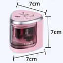 Tenwin Electric Pencil Sharpener, Double Hole Battery Operated, for 6-12mm No.2/Colored Pencils, Pink image 4