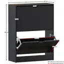 Vida Designs Shoe Cabinet 2 Doors Black image 8