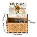 Alphynix 1pc Encouragement Music Box for Daughter, Features "Be a Sunflower" Quote and Motivational Messages, Hand-Cranked Wooden Gift from Mother image 4
