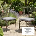 Outsunny Lot de 2 coussins de chaise de jardin, galettes de chaise 50 x 50 cm, mousse haute densité, antidérapants, lavables, pour mobilier extérieur, chaise, 50x50 cm, gris image 1
