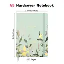 Jubiluu A5 Hardcover Notebook with Lined Pages - 96 Sheets (100g offset paper), Bookmark & Elastic Band -Classic Cream Ruled Journal for Writing, School, Office, and Gifts-Mint Green Floral Whimsy image 2