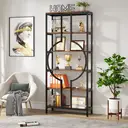 Tribesigns 180 Industrial Bookshelf, 6-Tier Tall Etagere Bookcase with Open Shelves, Metal Decorative Book Shelf Storage Shelving Unit for Living Room and Home Office, Rustic Brown image 6