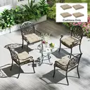 Outsunny Lot de 4 Coussins de Chaise de Jardin Capitonné 48L x 48cm Kaki |  Rembourrage 10 cm avec Attaches image 6