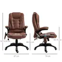Vinsetto Massage Office Chair with Lumbar Heating, Microfiber Cloth Executive Computer Desk Chair with High and Reclining Back, Tilt Function, Adjustable Height, Padded Armrests, Brown image 2