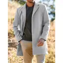Men's Trench Coat Slim fit Notch Lapel Single Breasted Top Coat Winter Warm Business Long Jacket Overcoat (Gray， S) image 1