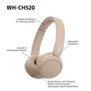 Sony WH-CH520 Wireless On-Ear Headphones (Beige) image 7