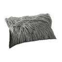 Phantoscope Faux Fur Pillow Cover Decorative Fluffy Throw Pillow Mongolian Soft Fuzzy Pillow Case Cushion Cover for Bedroom and Couch, Gray 18 x 18 Inches image 0