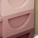 HOMCOM 6 Drawers Plastic Storage Units, 3 Tier Kids Storage Units, Children Toy Chest for Nursery, Playroom, Bedroom, Pink image 3