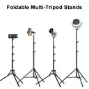Support de Projecteur 1,6 m Trépied Pliable à l'Envers en Métal avec Support de Téléphone Mobile Intégré, Support de Sol Réglable Multifonctionnel Compatible avec Projecteur, Lumière Anneau LED, Appareils Photo DSLR, Téléphones Portables et Caméras d'Action, Idéal pour Tournage en Studio, Diffusion en Direct, Vlog et Support de Fond, Design Compact Gain de Place, Se Pliant à 40 cm image 0