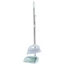 26cm Blue Dustpan and Broom Set with 75cm Iron Handle, 75mm Bristles, Stand-Up Combo image 0