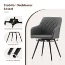 CLIPOP Faux Leather Dining Chairs, Set of 2, 360 °Swivel Upholstered Kitchen Chairs Armchair with Backrest and Metal Legs for Home Office Bedroom Living Room Lounge 0588 light grey 54.5*60*84 cm image 5