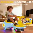 Neuleb Voiture électrique 12 V avec pédale, batterie rechargeable, trottinette 2-en-1, 3 vitesses, vitesse max. 5 km/h, anti-basculement, haut-parleur musical et roues lumineuses, charge max. 72 kg, cadeau pour enfants de 3 ans et plus, Bleu image 8
