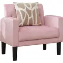 Fauteuil GRAVFORCE Wing pour Salon ou Chambre – Fauteuil Moderne et Confortable en Velours Rose Élégant, Capacité de Charge 136 kg image 0