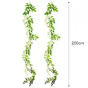 Wei's Moment 2Pcs 7FT Artificial Wisteria Vine Garland Plants Flowers Arts For Ceremony Home Wedding Decoration (White) image 4