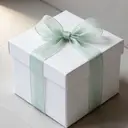 JU7CER 2-piece Princess Snow Tulle Fishtail Ribbon Set [Seaweed Green] 2.5cm x 18m Bow-Tie Wavy Tulle Plain Silk Ribbon Floral Packaging Material Tape image 1