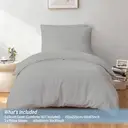 LeBonsoir Parure de lit brossée avec 1 housse de couette 155 x 220 cm et 2 taies d’oreiller 80 x 80 cm, avec fermeture éclair - Gris clair image 3