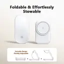 Rexsun 3 in 1 Foldable Magnetic Wireless Charging Station, 15W Fast for MagSafe Charger, Travel Size for iPhone 16/15/14/13/12, Apple Watch, AirPods, Adapter Not Included, T18, White image 3