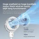 Airmate luchtcirculatieventilatoren met verstelbare hoogte [0,45–1,08 m], 3 bladen, windafstand 10 m, draaiknopbediening, afneembaar en draagbaar, nieuw binnen image 4