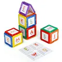 Tokky 48-Piece Magnetic Tiles Letter Recognition Theme Building Blocks Educational Toy Strong Magnetic Structure Safe ABS Material Learning and Play Combined CQ11 image 2