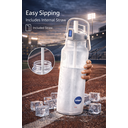 Authorized EASTMAN TRITAN Material 2L Water Bottle with Straw and Handle, BPA-Free Leakproof Large Capacity Sports Bottle with Sling for Gym, Work and Outdoor Use White image 4