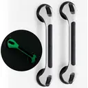 TAILI Shower Grab Bar Glow in The Dark, 2 Pack 16.8 in Grab Bars for Bathtubs and Showers, Shower Handle Shower Rail for Seniors and Elderly,Bathroom Safety Grip Removable No Drilling Waterproof Black image 0