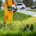 DeHan 21V Cordless Brushless Grass Trimmer/strimmer with 2×2000mAh Batteries | 18000RPM | 650W Power | 3-in-1 Blades | 90° Adjustable Head | Telescopic Handle with Safety Lock image 0