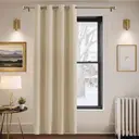 PONY DANCE Eyelet Thermal Curtains, W52xL84inches, 1 Panel, Biscotti Beige image 1
