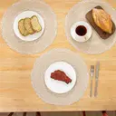 White Label Polyester + inner and outer ring three-strand placemat Milk coffee，Round 38cm Placemats Set of 6 Braided Woven Placemats Washbale Table Placemats Round Heat Resistant Table Mats for Kitchen Dining Table Home Restaurant image 2