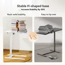 SIHOO D01 Overbed Table - Height & Tilt Adjustable, Laptop Standing Desk with Wheels for Hospital & Home Use, White image 1