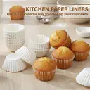 Papier Jetables - Caissettes à muffins standard en papier antiadhésives, avec film antiadhésif, nettoyage facile, 1.26" x 1.02", lot de 500 image 2