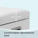 Ochama x SONGMICS Storage Bench with Cushion, Shoe Bench with Padded Seat, Entryway Bench with 3 Compartments, Hidden Storage, Shelves, White image 6