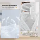 HOMCOM Foldable Desk Chair, Mesh Office Chair with Folding Backrest, 2D Headrest, Flip-up Armrest, Lumbar Support, Swivel Wheels,Space Saving Chair for Home Office, Light Grey image 4