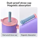 JORDAN&JUDY Subor Double-Walled Steel Straw Cup (Car-Mounted Large-Capacity Water Bottle, Insulated Cup, High-Quality Ice Cup), Purple (920ml) image 3