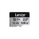 Lexar Silver Plus 128GB Micro SD Card up to 205 MB/s, MicroSDXC UHS-I Flash Memory Card with Adapter, C10, U3, A2, V30, Full HD, 4K UHD, High Speed TF Card for Drone, Action Camera, Handheld Consoles image 0