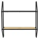 Interiors by Premier Wall Décor Depok Rattan Shelves Black/Natural image 4