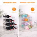 Boxedhome Porte-bouteille en plastique à 4 niveaux pour bouteilles de vin, sodas et gourdes - Pour 12 bouteilles image 5