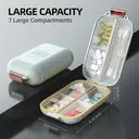 GAONLY Pilulier de voyage avec 7 compartiments et couvercle hermétique en matériau sans BPA - Vert image 6