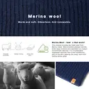 TOP-EX  100% Merino Wool Beanie Fleece Lined Cuffed Watch Fisherman Cap M/L Navy image 1