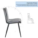 CLIPOP Velvet Dining Chairs Set of 2 Upholstered Kitchen Counter Chairs with Backrest and Sturdy Metal Legs, Lounge Chair for Home Dining Living Room Bedroom Restaurant 0320 grey 35*46*83 cm image 5
