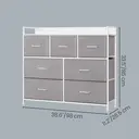 Ochama x SONGMICS Chest of Drawers, Dresser, Bedroom Furniture, Metal Frame, 7 Drawers, Modern, Dove Grey and Cloud White image 2