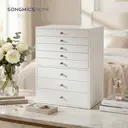 SONGMICSHOME  Jewellery Box, 8-Tier Jewellery Organiser with Drawers, Large Capacity, Jewellery Storage, Modern Style, Gift for Loved Ones, Cloud White image 3