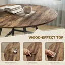 HOMCOM Dining Table for 4 People, 100 cm Round Industrial Kitchen Table with Storage Shelf, Wood Effect Tabletop, Metal Base for Kitchen, Dining Room, Living Room, Rustic Brown image 5