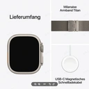 APPLE Watch Ultra 3 GPS + Cellular 49mm Natur Titan Gehäuse mit Natürlichem Mailänder Armband - Mittel image 7