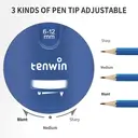 tenwin Electric Pencil Sharpener, AC Adapter-Powered, with Container for 6-12mm Coloured Pencils, Auto Stop for Artists, Kids, Office, Classroom, School Use, Portable, Heavy Duty (Blue) image 3