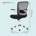 Ochama x SONGMICS Chaise de bureau pivotante en maille ergonomique avec soutien lombaire rembourré et accoudoirs rabattables, blanc image 2