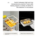 PURECOOK 304 Stainless Steel 3|Piece Deep Food Storage Container Set | Silicone Glass Lids image 5